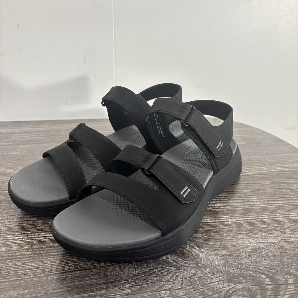 New! Baretraps Jeri Sandal Shoes Womens Size 9M Black Strappy Wedge Comfort